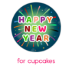 Happy New Year dark background topper - cupcakes