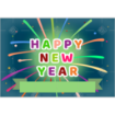 Happy New Year with ribbon topper - landscape
