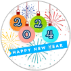 Happy New Year-baubles topper - round