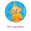 Teletubbies Happy Birthday cake topper with space for a personal message topper - cupcakes