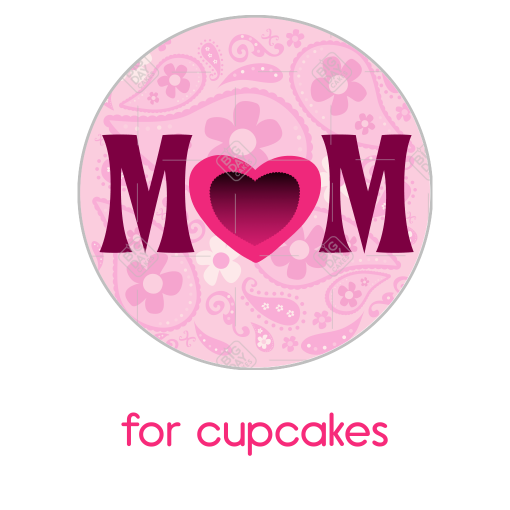 Mothers-day-pink-heart topper - cupcakes