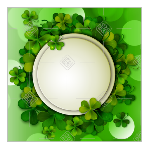 St Patricks Day shamrocks frame - square