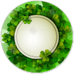 St Patricks Day shamrocks frame - round