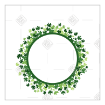 Shamrocks on white frame - square