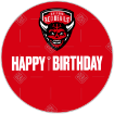 Salford Red Devils Happy Birthday cake topper - round