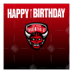 Salford Red Devils fade Happy Birthday cake topper - square