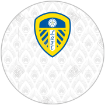 Leeds United Home Pattern Cake Topper frame - round