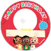 JJ and Friends Party frame - round