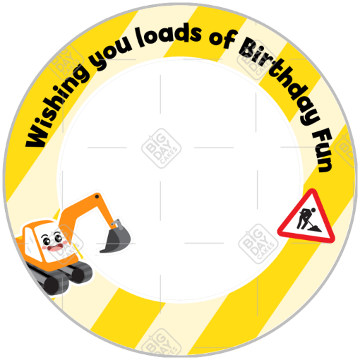 Fun-Digger-Birthday frame - round