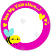 Bee-Valentine frame - round