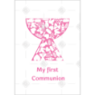 First Communion Chalice pink topper - portrait