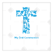 First communion - blue cross blue topper - square