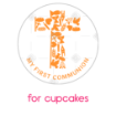 First communion orange cross topper - cupcakes