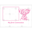 First communion - pink frame with chalice frame - landscape