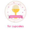 Communion chalice pink spots topper - cupcakes