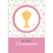 Communion flowers pink design topper - portrait