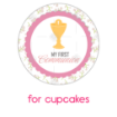 Communion flowers pink design topper - cupcakes