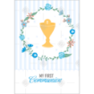Communion Chalice Blue Stripes topper - portrait