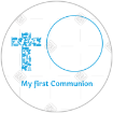Communion Blue Cross frame - round