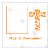 Communione cross orange frame - square