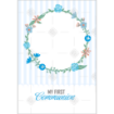 Communion stripes blue frame - portrait