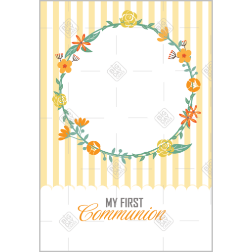 Communion Stripes Yellow frame - portrait