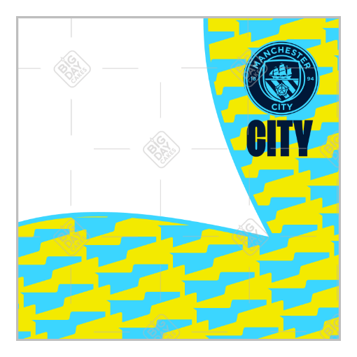 Man City Flags Electric Yellow frame - square