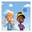 Blippi & Meekah Happy Birthday topper - square