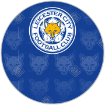 Leicester City FC fox pattern cake topper - round