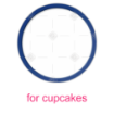 Simple dark blue thin frame topper - cupcakes
