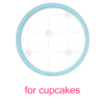 Simple light blue thin frame topper - cupcakes