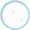 Simple light blue thin frame topper - round