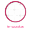 Simple pink thin frame topper - cupcakes