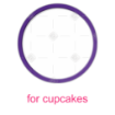 Simple purple thin frame topper - cupcakes