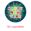 Happy New Year dark background topper - cupcakes