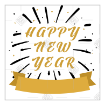 Happy New Year golden ribbon topper - square