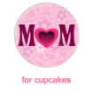 Mothers-day-pink-heart topper - cupcakes