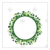 Shamrocks on white frame - square