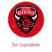 Salford Red Devils topper - cupcakes