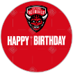 Salford Red Devils Happy Birthday cake topper - round
