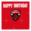 Salford Red Devils Happy Birthday cake topper - square