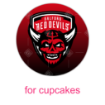 Salford Red Devils fade cake topper - cupcakes