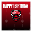 Salford Red Devils fade Happy Birthday cake topper - square