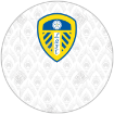 Leeds United Home Pattern Cake Topper frame - round