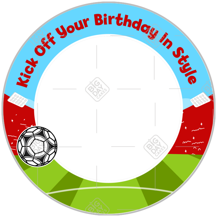 Football-Birthday frame - round