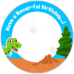 Dinosaur-Birthday frame - round