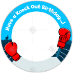 Knock-Out-Birthday frame - round