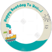Boat-Birthday frame - round
