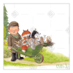 Percy and animals in a wheelbarrow topper - square