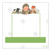 Percy and Animals on wall frame - square